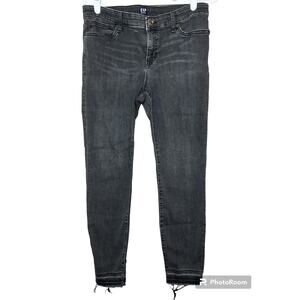 Gap Denim Black Raw Hem Denim Legging Super Skinny Denim Jeans Size 31